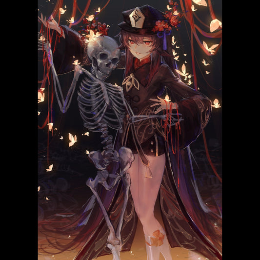Hu Tao & Skeleton Posters - Meowmeowgirl's Market